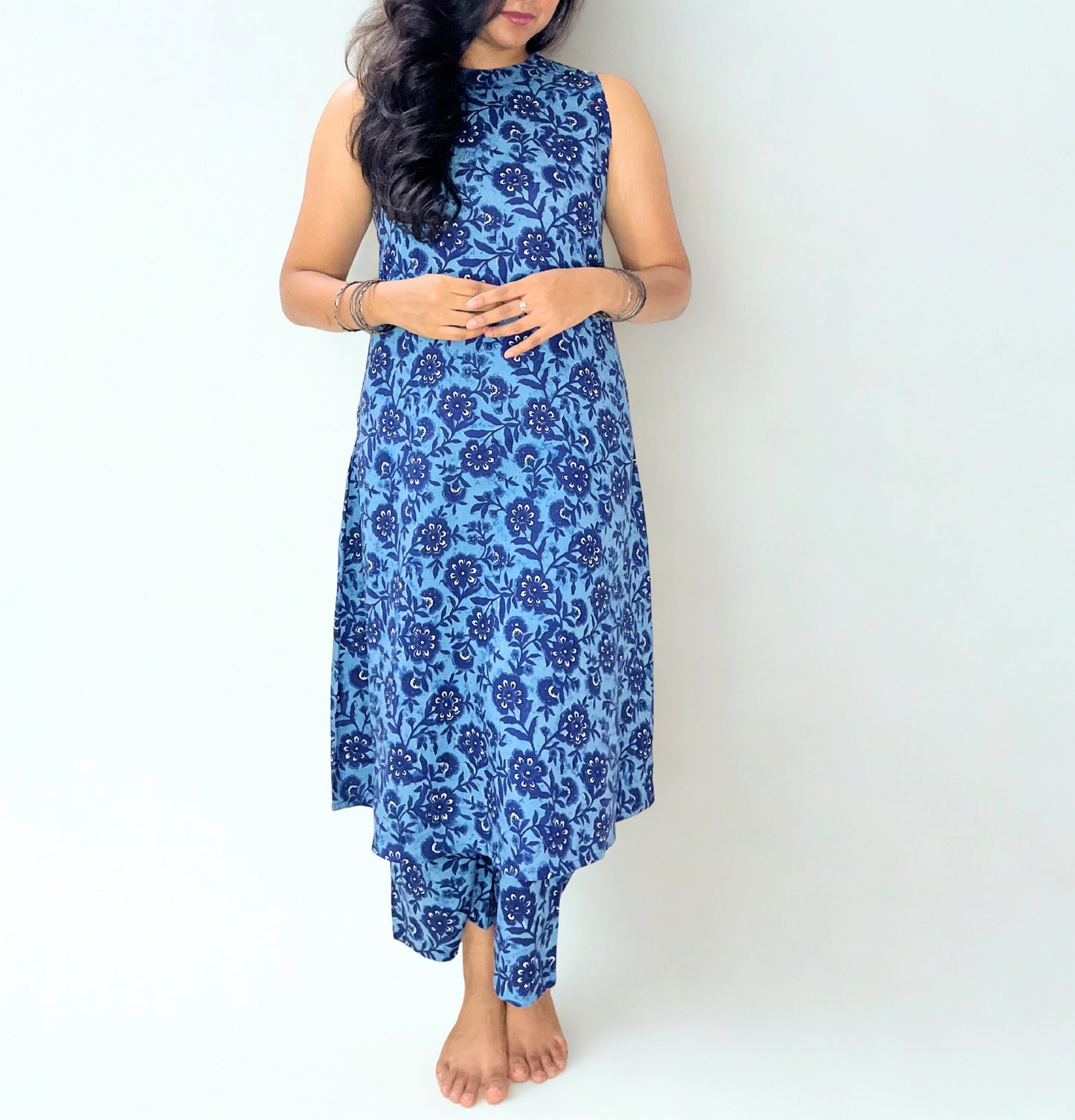 Tivah Indigo Whisper Sleeveless Co-ord Set