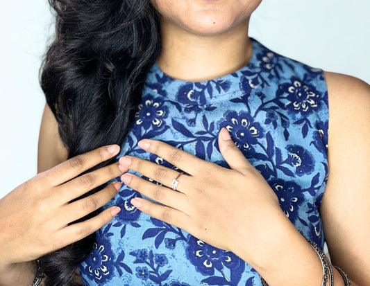 Tivah Indigo Whisper Sleeveless Co-ord Set