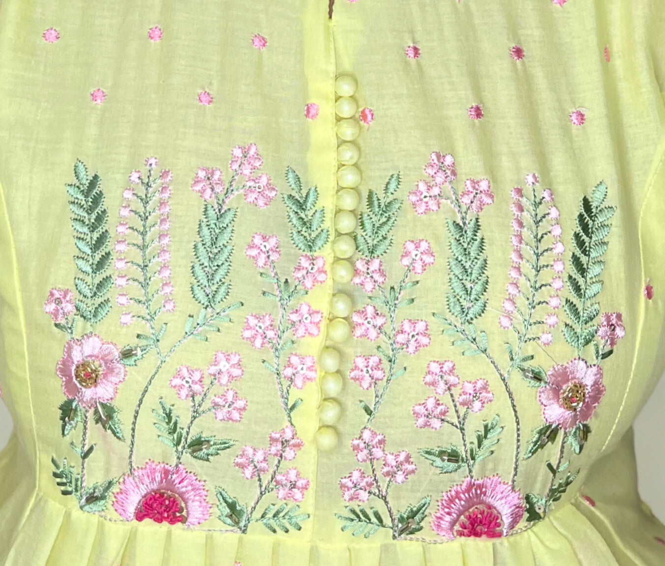 Tivah Lime Glow Cotton Suit Set