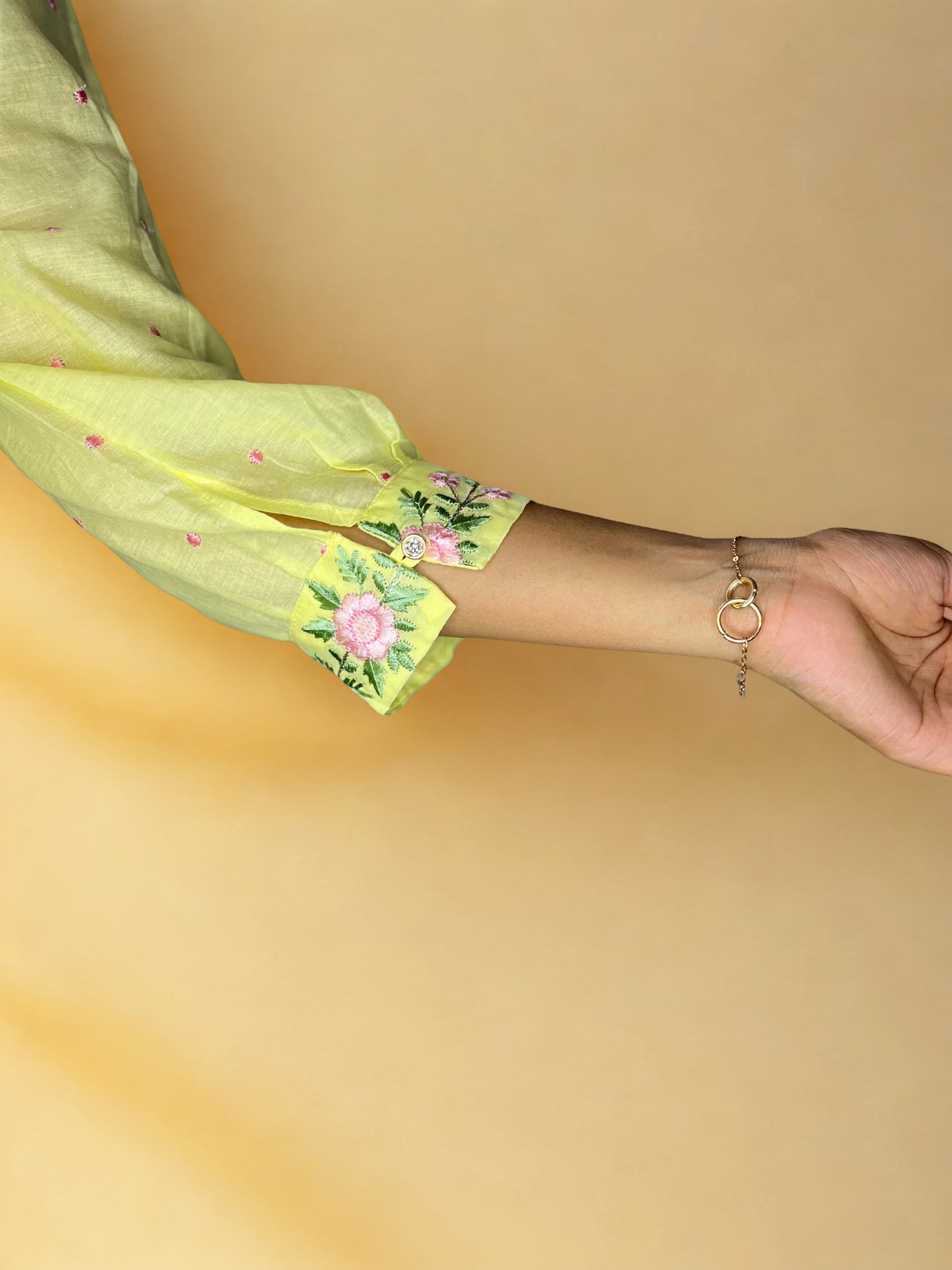 Tivah Lime Glow Cotton Suit Set