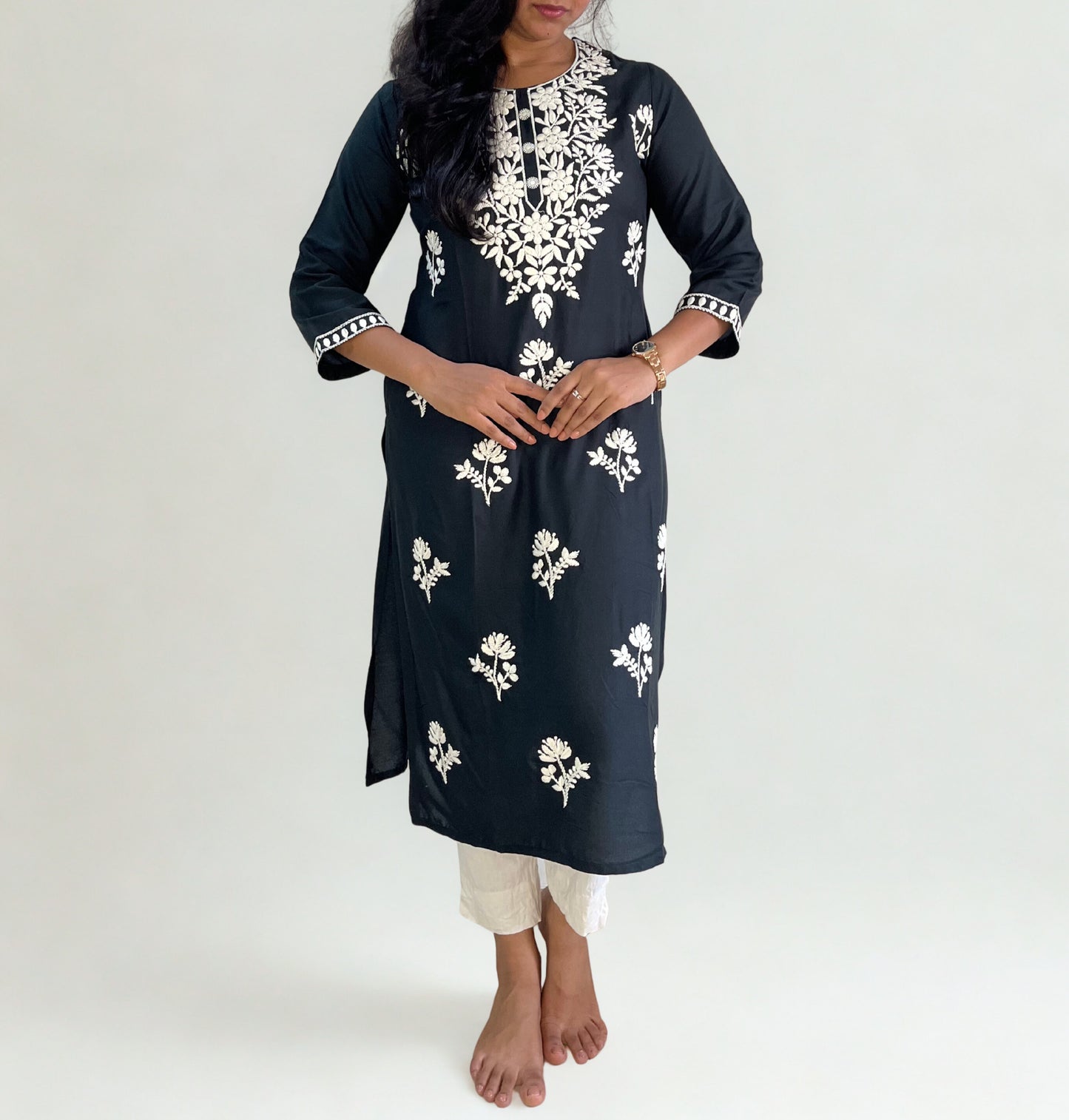 Tivah Midnight Grace Embroidered Kurta