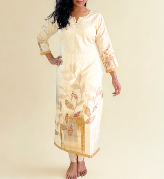 Tivah Sandleaf Handcrafted Kurta-Pant Set