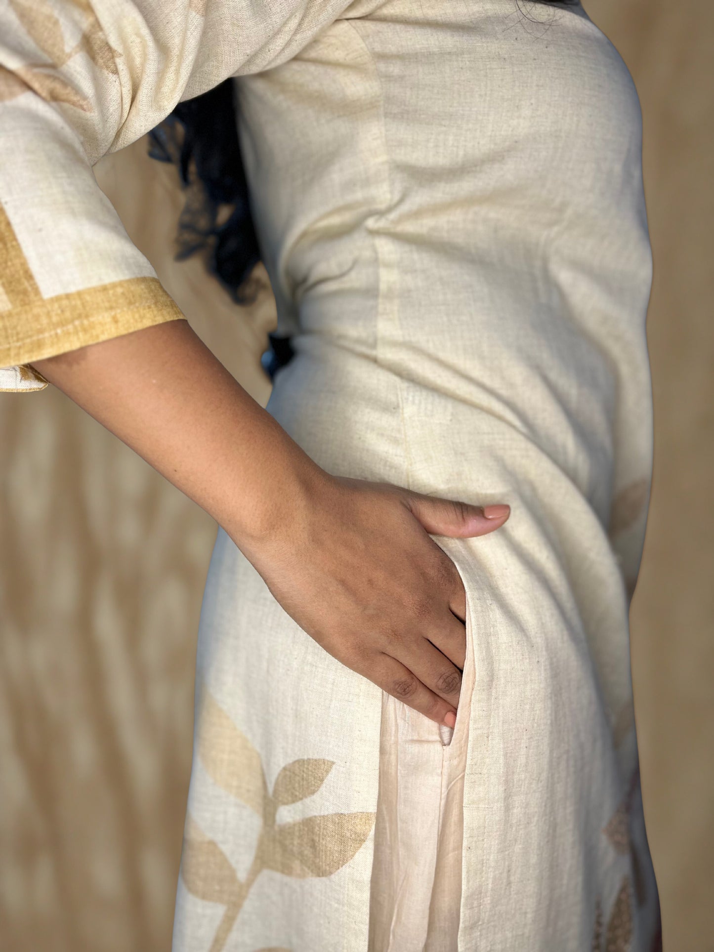 Tivah Sandleaf Handcrafted Kurta-Pant Set