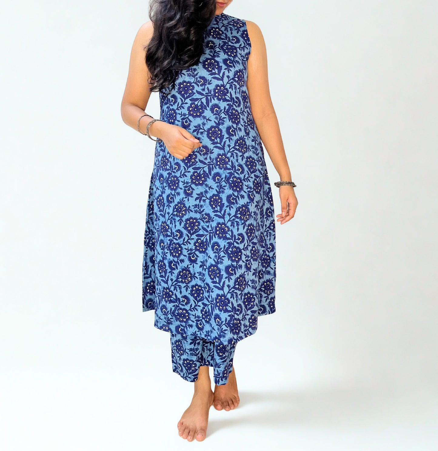 Tivah Indigo Whisper Sleeveless Co-ord Set