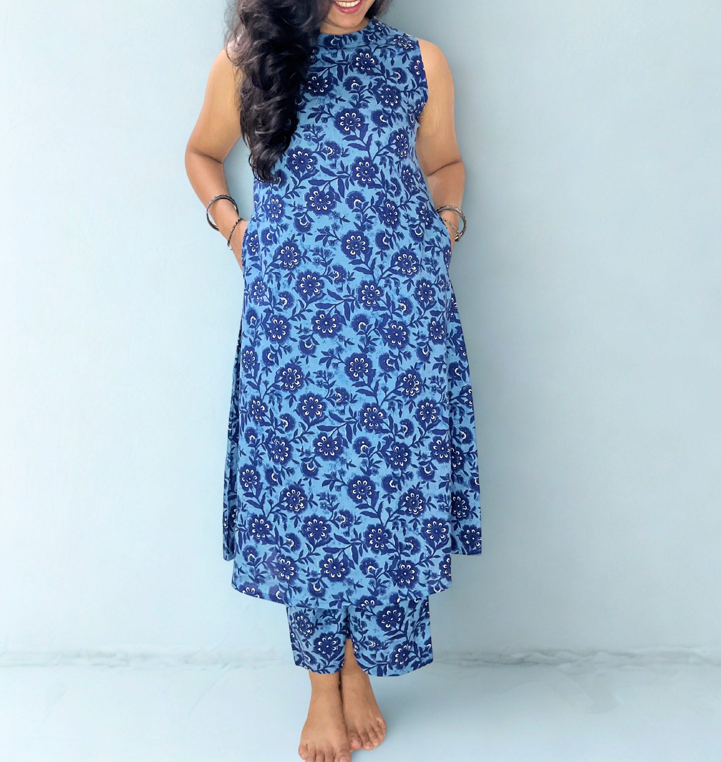 Tivah Indigo Whisper Sleeveless Co-ord Set